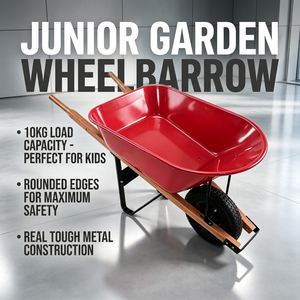 Chariot de jardin miniature <span class=keywords><strong>en</strong></span> <span class=keywords><strong>bois</strong></span> de mélèze, capacité 10 kg, série Junior, <span class=keywords><strong>brouette</strong></span> métallique avec cadre fumigé <span class=keywords><strong>pour</strong></span> travaux de jardinage légers - Product Image 3