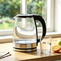 Vente directe d'usine, bouilloire électrique en verre de 2 L, prix de gros, bouilloire à eau transparente de 2,0 L avec LED bleue