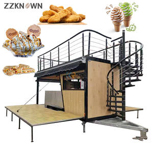 Camión de Comida de Dos Pisos, Carrito de Café de Lujo, Personalizable, Camión de Comida para Hot Dogs y Aperitivos con Escalera y Terraza Superior - Product Image 5
