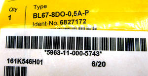 PLC 全新 BL67-8DO-05A-<span class=keywords><strong>P</strong></span> I/O 模块 6827172 BL678DO05AP - Product Image 2