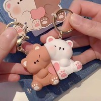 Pendentif Porte-Clés à Succion Magnétique Ourson Dessin Animé Mignon, Meilleure Vente, Cadeau pour Couples et Amis pour la Saint-Valentin, Accessoire de Mode