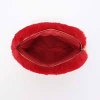 Trousse de Toilette en Peluche Tendance pour Femme, Sac de Voyage Portable en Fausse Fourrure Grande Capacité avec Fermeture Éclair, Doux et Pratique pour Filles