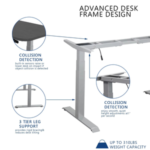 Scrivania Elettrica <span class=keywords><strong>Regolabile</strong></span> <span class=keywords><strong>in</strong></span> <span class=keywords><strong>Altezza</strong></span> con Doppio Motore, Telaio per Scrivania Sit-Stand, <span class=keywords><strong>Tavolo</strong></span> da Ufficio per Computer - Product Image 4