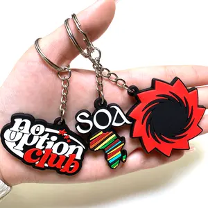 Supplier Making Cheap Price Custom Designs Cute Logo 2D PVC Chain Soft Rubber Keychains For Gifts
