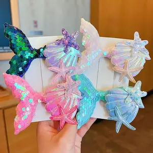 popular fashion adorable colorful sequins fishtail buy kid hair clips hair accessories for girls
