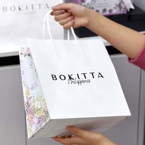 Sac en papier kraft blanc personnalisé avec logo et poignées pour la restauration rapide, idéal pour les emballages alimentaires à emporter - Product Image 6