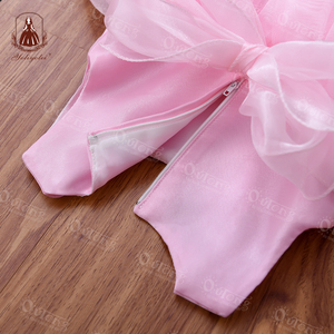 2020 estate abbigliamento per neonato <span class=keywords><strong>vestito</strong></span> in tessuto di poliestere garza nuova nata bambina abiti di compleanno carini con fiore - Product Image 4