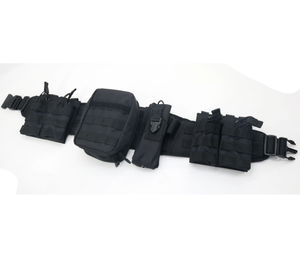 DFU122 Nouvelle Conception 2023 Ceinture Tactique MOLLE avec 4 Pochettes Accessoires Camouflage Woodland Matière Supérieure en Daim Noir Fabriqué en Chine - Product Image 4
