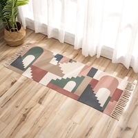 Nordic Ins doux chambre chevet repose-pieds frais coton lin tapis de sol pour salon canapé brodé feutre tapis rembourrage
