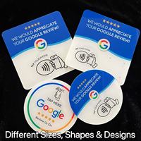 Letrero de Mesa Inteligente Acrílico Personalizable con NFC y Código QR, Compatible con Apple y Android, Reseñas de Google, Redes Sociales, Interacción con Clientes