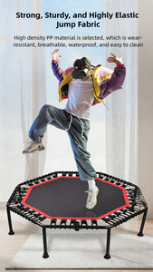 Équipement de gym à domicile CE, trampoline de fitness, trampoline hexagonal silencieux de 45 pouces, lit de saut pour exercices cardio en intérieur/extérieur - Product Image 3