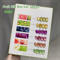 Logo personnalisé 6 couleurs 5ml Flash perles de verre fruits colorés gel oeil de chat gel vernis oeil de chat fruits