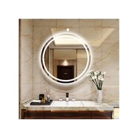 Miroir de salle de bain rond, cadre ultra-fin, éclairage LED intelligent anti-buée, résistant aux chocs, mural, décoratif, style Instagram