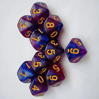 Hot DND Dice Set 0-9 Acrylique Polyédrique Carré Dés 10 Pcs pour RPG Jeux de Rôle pour Donjon et Dragons D & D