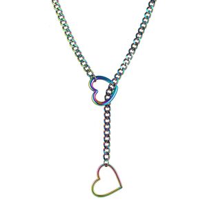 Meetyoo grosir kalung geser bentuk O rantai Kuba mode besi tahan karat Punk untuk pria wanita - Product Image 6