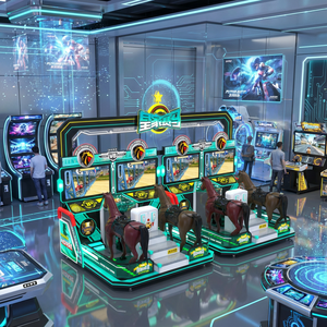 Steed <span class=keywords><strong>Clash</strong></span> (2 giocatori) - Macchina da gioco di corse di cavalli con feedback di vibrazione e effetti sonori dinamici di corsa - Product Image 4