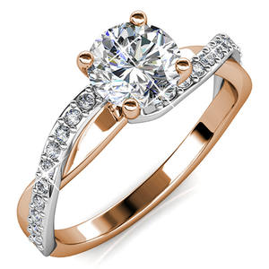 Nuevo diseño Fine Fashion 18K y oro rosa adornado con cristales <span class=keywords><strong>Swarovski</strong></span> <span class=keywords><strong>Anillos</strong></span> de joyería para fiesta Compromiso de boda - Product Image 1