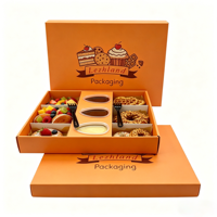 Boîte de présentation individuelle de luxe en papier recyclable pour sushis, fruits, chocolats, biscuits, desserts, traiteur, plateaux de charcuterie