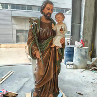 Statue de Jésus en fibre de verre de grande taille pour l'extérieur, peinture colorée personnalisée, sculpture en résine, décoration religieuse pour église