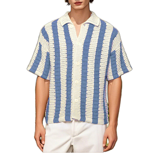 Camisa de Golf para Hombre, de Manga Corta, Casual, Bordada, de Punto, Antiarrugas, con Bolsillo, Diseño de Lujo, Cuello Camisero con Botones, Gran Venta - Product Image 1