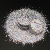 Purpurina Holográfica Plateada en Mini Escamas Resistente a Solventes, Paquete de 1 Kilo, Bajo MOQ, Venta al Por Mayor
