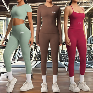 Conjuntos Deportivos Transpirables para Mujer, 7 Piezas, Manga Larga, Ropa Deportiva para Gimnasio, Yoga, Top Deportivo, Leggings Sin Costuras, Elásticos - Product Image 2