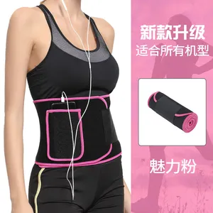 Upgrade Pink custom logo support breathable waist trainer body shaper slimming belt with storage bag for women weight loss