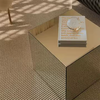 Table basse moderne de luxe Smoky Mirror carré Cube pour salon chambre à coucher salle à manger Villas hôtel appartement