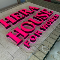 Letrero Luminoso LED para Gimnasio de Mujeres, Letrero Exterior Impermeable con Letras en 3D, Letrero con Logotipo LED Personalizado para Decoración de Pared