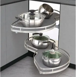 2023 new design Kitchen Locker and Pantry Organizer Wire Rotation 180 Degree Basket Kitchen Blind Angle