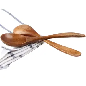 ESTICK New Design Restaurant Mini Wooden Serving Tea Spoons For Coffee Tea Jam Bath Salts Wood Spoon For Kitchen