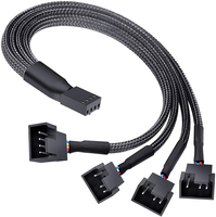 Adaptateur de câble séparateur de ventilateur PWM 4 broches 3 broches Hub de ventilateur 1 à 3 2 4 Convertisseur Câble d'extension de ventilateur tressé gainé Y Splitter Alimentation PC
