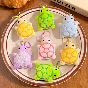 Factory Custom Bag Charms Animal Stuffed Toys Kawaii Small Gifts Cute Cartoon Mini Turtle Keychain Plush