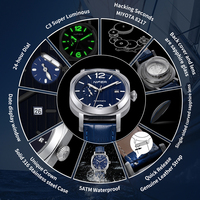 Montre mécanique haut de gamme, étanche, aiguilles lumineuses, construction durable, montre mécanique élégante pour un usage quotidien avec un aspect raffiné