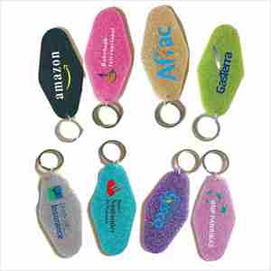 Porte-clés personnalisés en acrylique scintillant style motel vintage, design vierge avec anneaux pour hôtels et branding hôtelier - Product Image 2