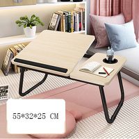 Table d'étude pour enfants en MDF 60X40CM, bureau d'ordinateur paresseux, table d'étude pliable pour dortoir, angle de bureau réglable, table pliable