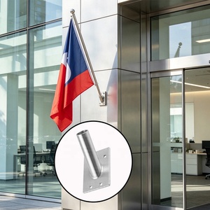 Support de mât de drapeau mural extérieur en acier inoxydable 304, support de mât de drapeau incliné pour affichage de drapeau mural extérieur - Product Image 6