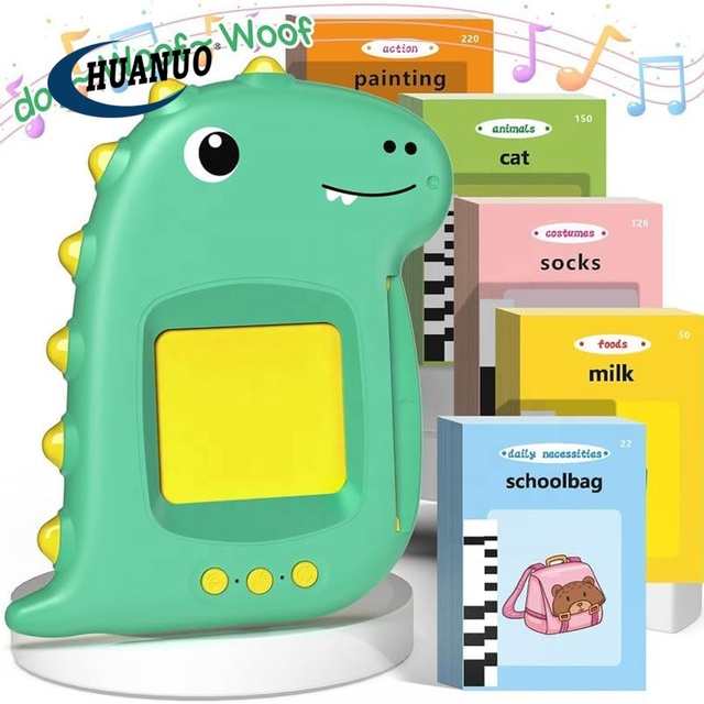 Kids Dinosaur Educational Montessori 224 Sight Words Autism Sensory Toys Talking Flash Cards Learning Toys