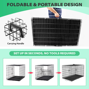 Vente en gros <span class=keywords><strong>Cage</strong></span> moderne respirante pour animaux en fer pliable avec fermeture à bouton-pression pour chiens-Transport sécurisé - Product Image 5