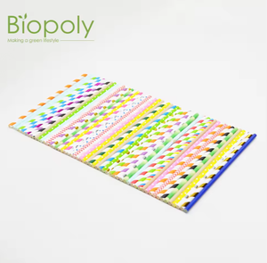 Cannucce di Carta Biodegradabili di Lusso BIOPOLY, Monouso, Portatili, a Forma di Z, Colorate e a Righe per Feste e Matrimoni - Product Image 5