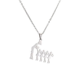 Moda kolye kolye anneler günü için anne oğlu kızı ile paslanmaz çelik takı kolye - Product Image 1