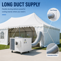 Unit AC Portabel 10 Ton Paket Lengkap Konektor Saluran Udara Flensa Tenda DC Inverter Pendingin Cepat Kabinet AC Motor