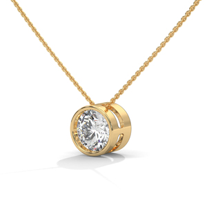 Colgante de oro con diamante cultivado en laboratorio de lujo, diseñado para un estilo moderno, belleza ética y brillo duradero en colecciones de joyería fina. - Product Image 2
