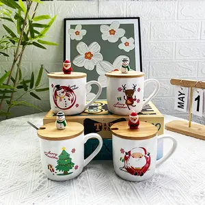 Mug teh keramik bertema Natal langsung dari pabrik mug susu desain lucu