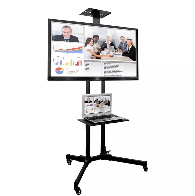 JH-1500 Universal TV Stand 32-65 Inch Screen Mobile Steel Cart 360 Degree Function Adjustable Height Wall Mount Office Boxes