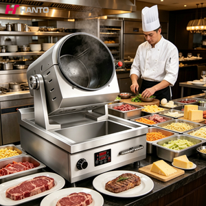 Grande machine de cuisson automatique professionnelle 5000W à chauffage électromagnétique pour cantine, machine à faire sauter la viande pour cuisine commerciale - Product Image 1