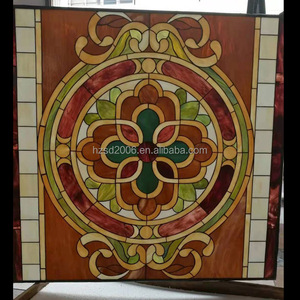 Vetro di taglio macchiato <span class=keywords><strong>Tiffany</strong></span> su misura della catena di grandi dimensioni di stile europeo per Verre temperato parete e finestra - Product Image 6