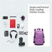 Sac à dos classique décontracté avec port USB, s'adapte à un ordinateur portable, idéal pour les étudiants, les professionnels et l'usage quotidien