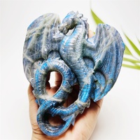 Vente en gros en vrac de pierre de labradorite bleue Flash Figurine animale en cristal de quartz Statue de dragon volant Autre artisanat en cristal