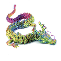 Grand dragon imprimé en 3D, énorme dragon articulé en cristal, jouet anti-stress, figurine de dragon 3D géante et flexible, cadeau d'anniversaire pour garçons et filles